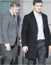 ?? ALAN LEWIS/PHOTOPRESS ?? Stuart Olding (left) and Paddy Jackson outside court earlier this year.
