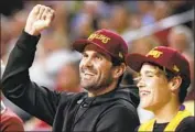  ?? Gary Coronado Los Angeles Times ?? MATT LEINART and his son, Cole, are linked to USC’s last national title run. It has since been tough but Leinart said Lincoln Riley “changes all of that.”