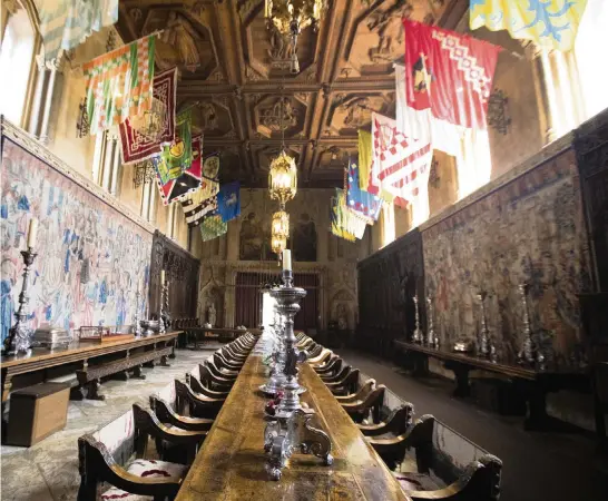  ?? FRANCINE ORR Los Angeles Times/TNS ?? The dining hall is known as the Refectory at Hearst Castle.