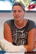  ?? AP PIC ?? Petra Kvitova makes a statement to the media on Dec 23, 2016 after fighting off a knife attack that injured her left hand.