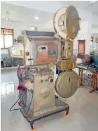  ??  ?? Probably one of the only original records of ‘Namo, Namo An old projector, still in working condition Matha’