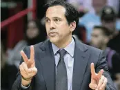  ?? AL DIAZ adiaz@miamiheral­d.com ?? Erik Spoelstra was voted the best head coach in the NBA (46 percent of vote) in a survey of the league’s GMs.