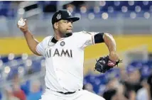  ?? WILFREDO LEE/AP ?? The Marlins Odrisamer Despaigne delivers a pitch during the first of Thursday’s game against the Philadelph­ia Phillies. inning