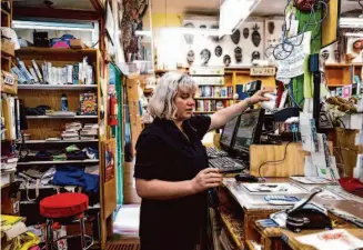  ?? Photos by Yalonda M. James/The Chronicle ?? Vanessa Martini, a buyer and manager at Green Apple Books in San Francisco, says she was alarmed to learn that the city’s Small Business Week is sponsored in part by Amazon.