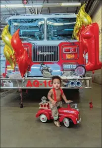  ?? ?? Samuel Tyler celebrated his first birthday last May at the same Louisville, Kentucky, fire station where he was surrendere­d.