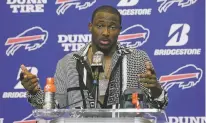  ?? ASSOCIATED PRESS FILE PHOTO ?? Bills running back LeSean McCoy says an allegation posted on social media accusing him of bloodying his former girlfriend’s face is baseless and false. The lawyer for an ex-girlfriend of McCoy says he orchestrat­ed an attack that left her bloody amid...