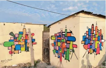  ??  ?? SILAS Motse’s murals displayed in Langa.
l SUPPLIED