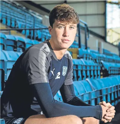  ?? Picture: SNS. ?? Jack Hendry at Dens yesterday as he prepares to face cup favourites Celtic.