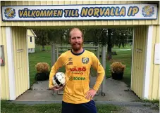  ?? Bild: PRIVAT ?? MÅLSUGEN. IK Norvallas forward Robert Hult är laddad inför derbyt mot Åsa IF.