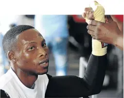 ?? / LEFTY SHIVAMBU / GALLO IMAGES ?? Zolani Tete during his public workout in Johannesbu­rg yesterday.