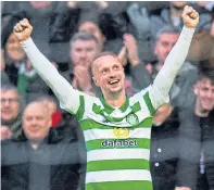  ??  ?? Celtic striker Leigh Griffiths was making his mark