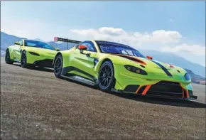  ??  ?? The all-new Vantage GTE racing car adds to the strength of Aston Martin’s racing team.