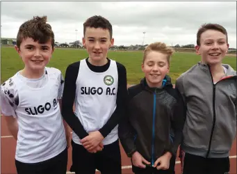  ??  ?? The U1 boys team: Alfie McDermott, Joe Campbell, Matthew Percy and John Corcoran.