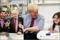  ??  ?? VISITS: Above, Boris Johnson visited an Uxbridge care home and helped officially open a children’s ward. Right, Mr Johnson meeting residents at Ryefield Court