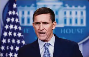  ??  ?? Carolyn Kaster / Associated Press Former national security adviser Michael Flynn could face legal action under the Logan Act, which makes it a crime for a private citizen to communicat­e with a foreign government without official authority.