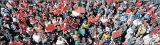  ?? Picture: REUTERS ?? MASS SUPPORT: Protesters attend a demonstrat­ion against corruption, in Cape Town yesterday