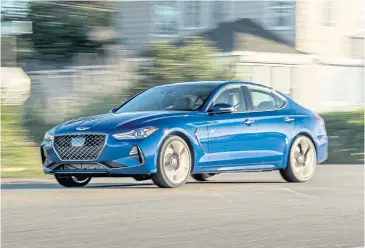  ?? GENESIS ?? The 2019 Genesis G70, the newest entry into the competitiv­e field of sport luxury compacts dominated by Audi, BMW and Lexus.