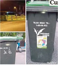  ??  ?? TONG sampah masjid di Junjong, Kulim yang dicuri ditemui semula selepas polis menahan lelaki berusia 29 tahun di Jalan Raya, Junjong.