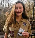  ?? COURTESY ?? After Cecelia Pumpelly joined the allgirls BSA Troop 2019, her Eagle Scout project consisted of constructi­ng a flag retirement box and three benches for the Episcopal Church of St. Peter and St. Paul in east Cobb.