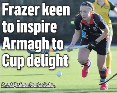  ??  ?? Changed sides: Gemma Frazer in action for Harlequins, who she left to return to Armagh