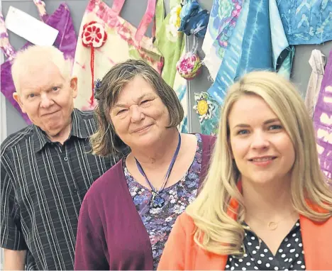  ??  ?? A COLLECTION of textile-based crafts created by members of the Speakabili­ty Tayside group has gone on display.
The craft work, displayed in the St Aidan’s Centre in Broughty Ferry, was produced as part of the ST/ART arts project for stroke and...