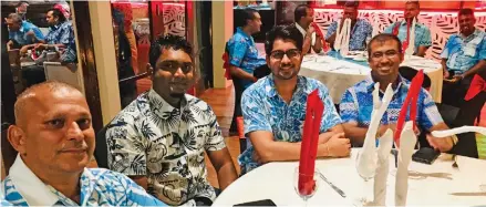  ??  ?? From left, Mukesh Chand, Dinesh Chand, Rameel Singh and Ashneel Aman Singh at Post Fiji’s second annual post managers awards, which was held at the The Pearl Resort, Spa and Golf Course.