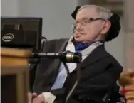  ?? MATT DUNHAM/THE ASSOCIATED PRESS FILE PHOTO ?? Professor Stephen Hawking has revised his doomsday clock as he thinks the human species will have to populate another planet within 100 years.