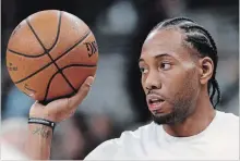  ?? ASSOCIATED PRESS FILE PHOTO ?? Clippers television analyst Bruce Bowen made a number of critical comments about Kawhi Leonard, pictured, on Sirius XM Radio.