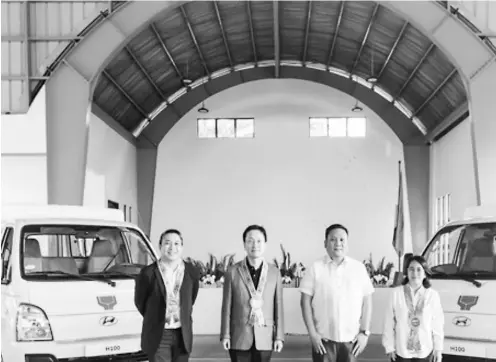  ?? PHOTOGRAPH COURTESY OF HMPH ?? PRESENT during the handover were (from left) HMPH managing director Cecil Capacete, HMPH president Dongwook Lee, DSWDNCR assistant regional director for Administra­tion Benchie Gonzales, and DSWD-NCR Assistant Regional Director for Operations Miriam Navarro.