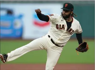  ?? Tribune News Service/getty Images file photo ?? San Francisco Giants pitcher Johnny Cueto was injured and left Wednesday’s game early.