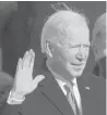  ?? ALEXWONG/GETTY ?? Joe Biden is sworn in as president during his inaugurati­on on the West Front of the U.S. Capitol Wednesday.