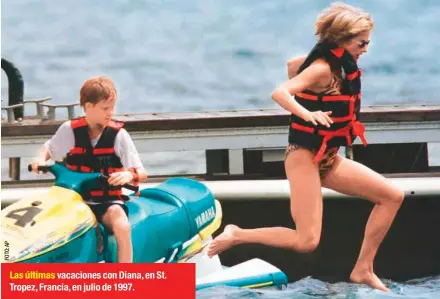  ??  ?? Las últimas vacaciones con Diana, en St. Tropez, Francia, en julio de 1997.