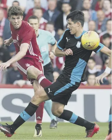  ??  ?? 0 Ryan Christie, in action during the first leg, says Aberdeen will aim to dominate the game in Cyprus.