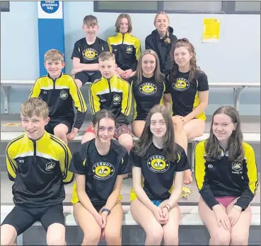  ?? ?? Fermoy swimmers who took part in last weekend’s Munster Aspiring Champions meet in UL.