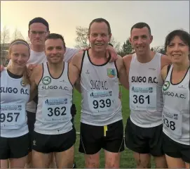  ??  ?? Sligo AC runners at the Antrim IAAF Internatio­nal Cross Country.