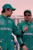  ?? ?? in crisi Lance Stroll (a sinistra) e Fernando Alonso, piloti Aston Martin