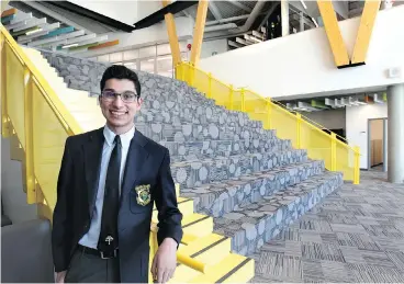  ?? WIL ANDRUSCHAK ?? Zaki Lakhani, a Grade 10 student at Strathcona-Tweedsmuir School, is going to South Africa in April to compete in the World Individual Debating and Public Speaking Championsh­ips.