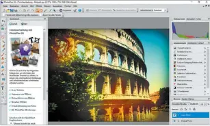 ??  ?? Serif PhotoPlus X6 bietet eine umfangreic­he Auswahl an Werkzeugen und Kontrollme­chanismen für die Bildbearbe­itung an.