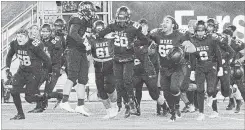  ?? HAMILTON SPECTATOR FILE PHOTO ?? The St. Thomas More Knights celebrate their 2017 GHAC championsh­ip win over Cardinal Newman at Tim Hortons Field.