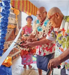  ?? Sampras Anand ?? Prime Minister, Sitiveni Rabuka with Village headman, Usenio Vuicakau, during the opening solar system at Koroivonu Village in Tunuloa on May 10, 2023. Photo: