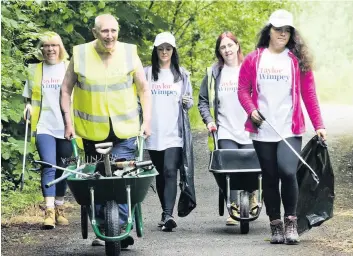  ??  ?? Community effort Kirkwood residents and organisati­ons spent two days clearing the Luggie walkway