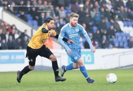  ?? Terry Marland ?? Southport in action against Chester