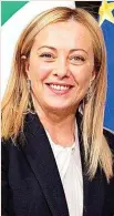  ?? ?? Giorgia Meloni es primera ministra de Italia.
JUNTA EL 10 DE MAYO Enel celebra junta el 10 de mayo. El Gobierno italiano propone un nuevo consejo y Covalis plantea otra lista alternativ­a.