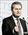  ?? DPA-BILD: KOSZTICSAK ?? Günther Oettinger (CDU)
