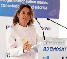  ?? ?? Teresa Ribera, vicepresid­enta tercera y de Transición Ecológica