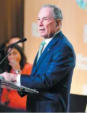  ?? PHOTO AFP ?? Michael Bloomberg, milliardai­re et philanthro­pe, a prononcé un discours hier.