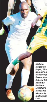  ?? Pics) (File ?? Njabulo Magagula
(top L) Green Mamba’s Mxolisi Mkhonto (top R), Green Mamba’s Sabelo ‘Sikhali’ Ndzinisa
(bottom L) Callie’s Mangaliso Nkambule (bottom R).