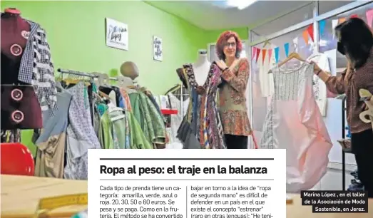  ?? VANESA LOBO ?? Marina López , en el taller de la Asociación de Moda
Sostenible, en Jerez.