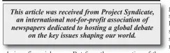  ??  ?? This article was received from Project Syndicate, an internatio­nal not-for-profit associatio­n of newspapers dedicated to hosting a global debate on the key issues shaping our world.