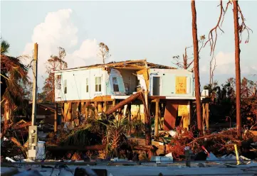  ??  ?? Damage caused by Hurricane Michael is seen in Mexico Beach, Florida, US. — Reuters photo